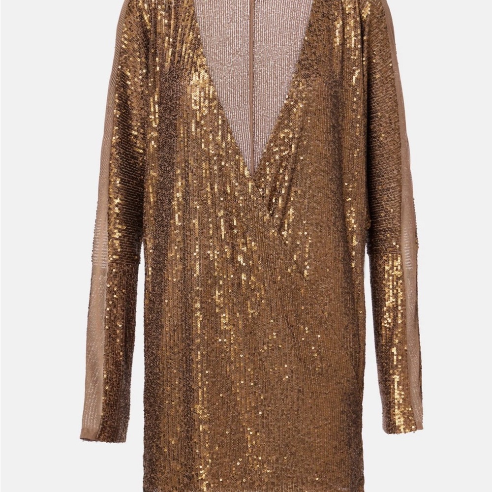 Norma Kamali Dolman Sequined Mini Wrap Dress